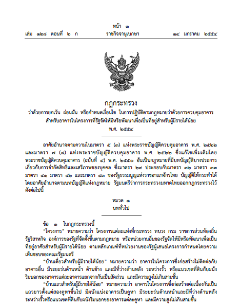 กฎกระทรวง ว่าด้วยการยกเว้น ผ่อนผัน 11